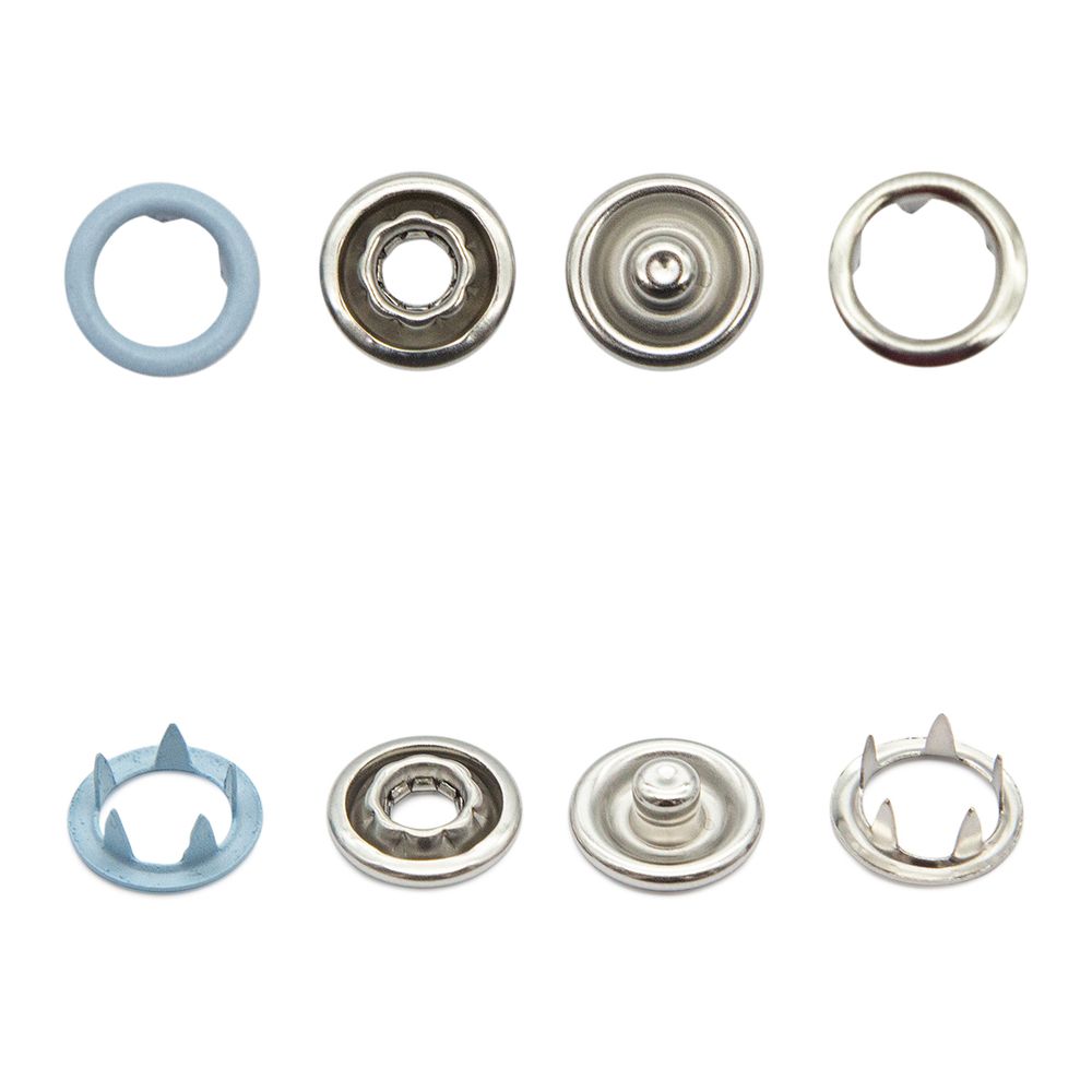 Кнопка рубашечная (джерси) открытая ⌀9.5 мм, ≈144 шт, МЕТАЛЛ, эмаль, 185 голубой матовый, NEW STAR