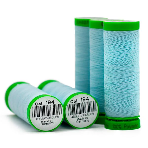 Нитки для тонких тканей Gutermann Extra Fine 150, 200м, 194 пастельно-голубой, 5 катушек