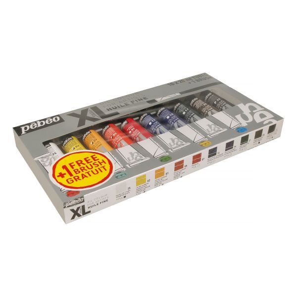 Краска масляная набор XL с кистью 10 цв. 20 мл, Pebeo