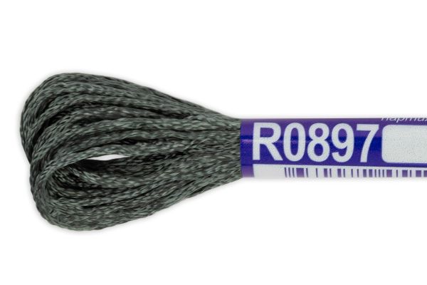 Мулине Gamma вискоза 100%, цв.R0897 серый, 12 мотков по 8 метров