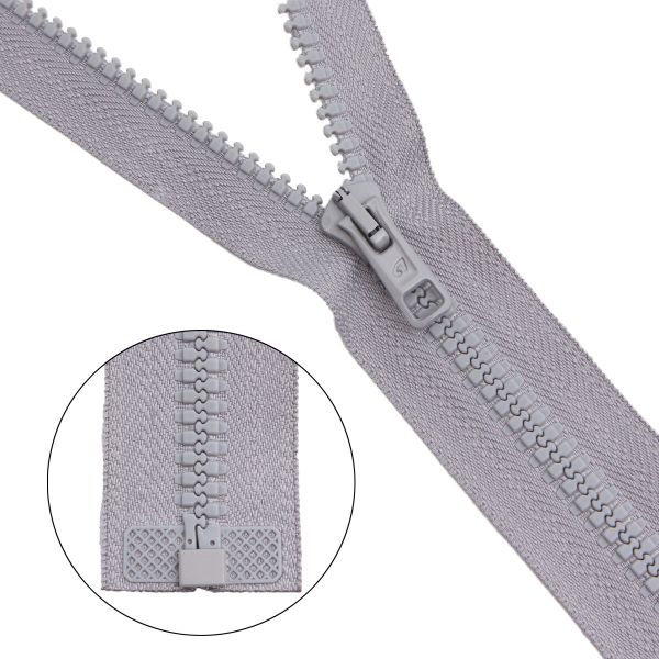 Молния трактор Arta Т6 (6 мм) 1 зам., разъем., 50 см, цв. 079 св.серый, уп.5 шт