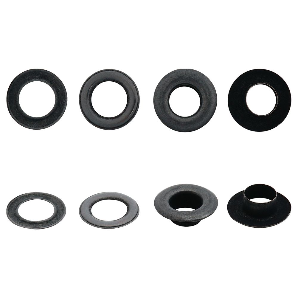 Люверсы металл ⌀9.2 мм (внутр.), h=6.32 мм, внешн. ⌀18.9 мм, №24, сталь, оксид, 100 шт, New Star