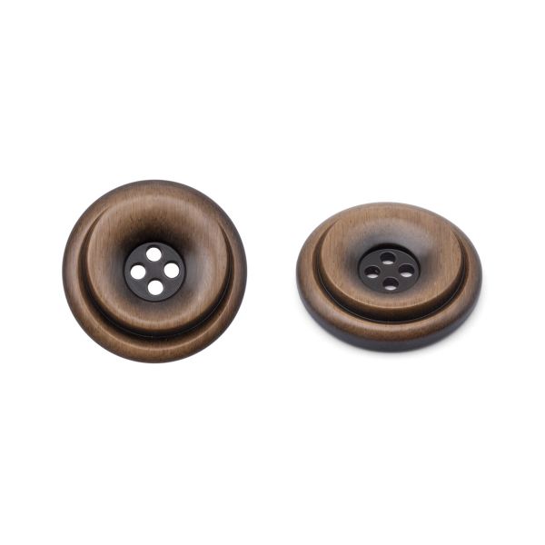 Пуговицы 4 прокола 46L=30 мм, пластик (имитация дерева), col.B темно-коричневый, 36 шт, CN2821