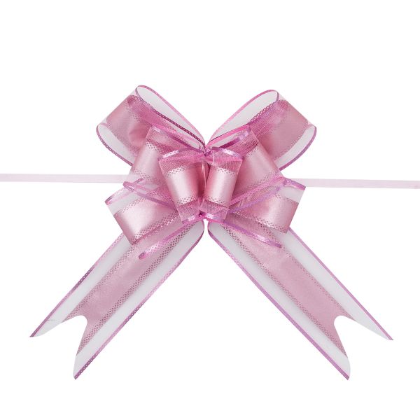 Бант-бабочка для упаковки подарка ⌀15 см, ширина ленты 5 см, 10 шт, 22 светло-розовый