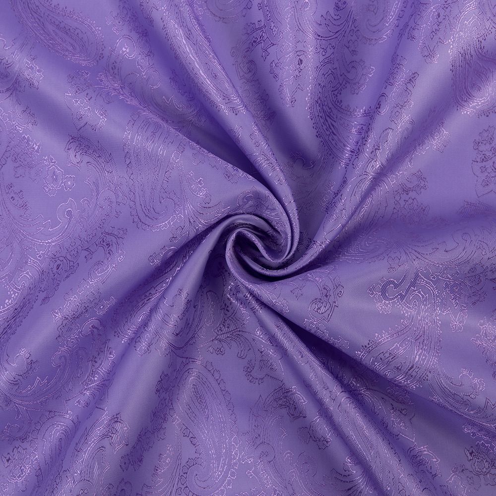 Ткань подкладочная (таффета) с рисунком 96 г/м², 500х145 см, 144 сиреневый (растительный орнамент), Gamma JTR