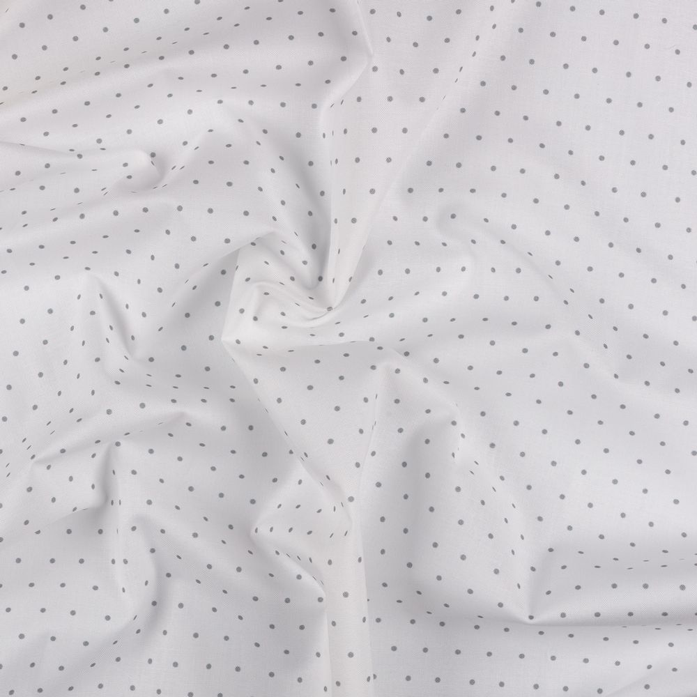 Ткань для пэчворка Peppy Бабушкин сундучок, рулон 112 см / 5 метров, БС-53 горох белый, Peppy