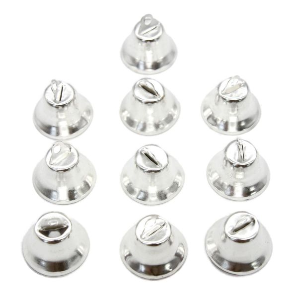 Колокольчики 18 мм, 10 шт, металл, серебро, Астра