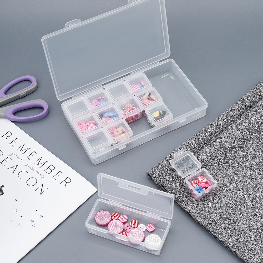 Контейнер для хранения мелочей 19.4х11.3х3 см, 13 штук ассорти в боксе