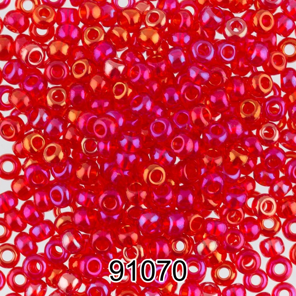 Бисер Preciosa круглый 10/0, 2.3 мм, 500 г, 91070 (Ф152) св.красный/перл