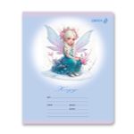 Тетрадь ученическая школьная, блёстки, A5 12 л. на скобе 65 г/м², белизна 100% 25 шт клетка, 01407 Волшебные крылышки, Светоч Т168