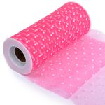 Фатин на шпульке средней жесткости 150 мм / 22.86 метра, TBY.T663.007, цв.007 розовый