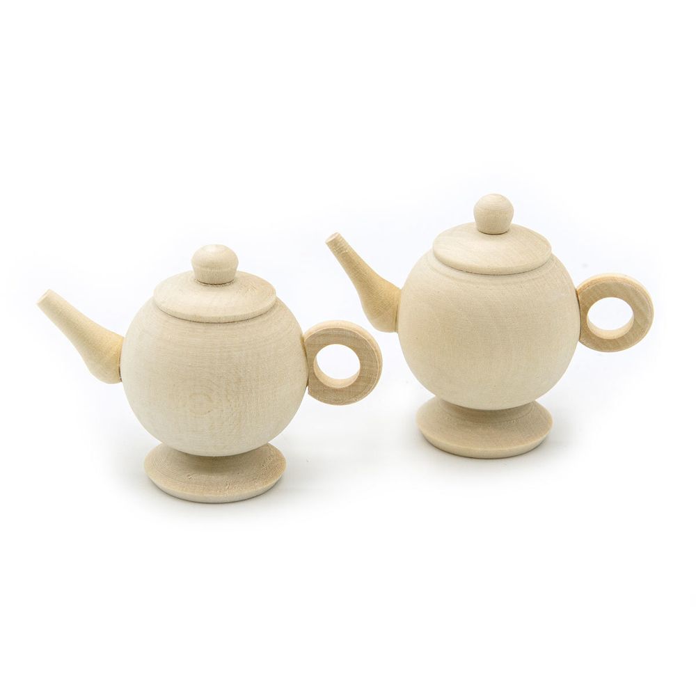 Заготовка для декорирования Чайник круглый цельный, 5,2х6,7х3см, 2 шт