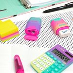 Набор ластик и точилка для карандашей COMPACT + 2 запасных ластика, BYM10451 желтый, Milan, BYM10451