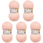 Пряжа Alize (Ализе) Softy Mega / уп.5 мот. по 100 г, 70м, 340 пудра розовая