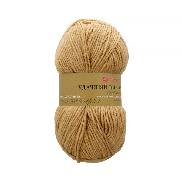 Пряжа Пехорка Удачный выбор / уп.5 мот. по 100 г, 200 м, цв.124 песочный