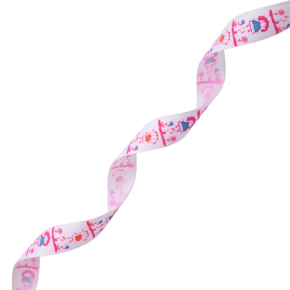 Лента репсовая (в рубчик) Дети 15 мм, 20м (белый)