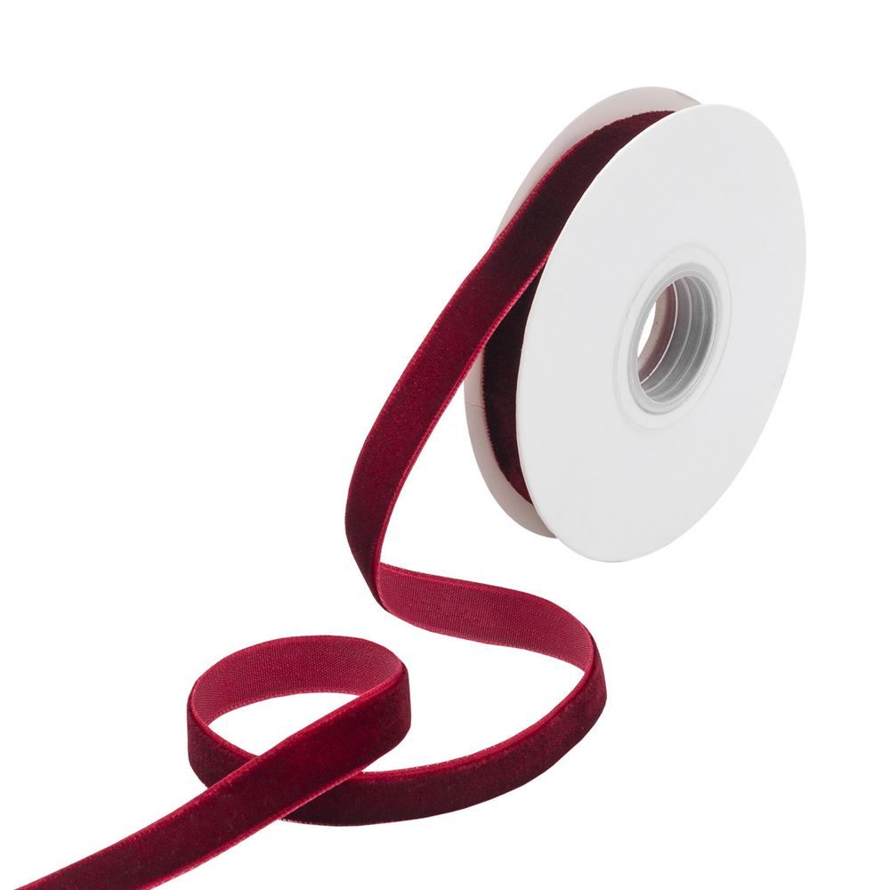 Лента бархатная (тесьма) 09.0 мм / 5 метров, 85 темно-красный