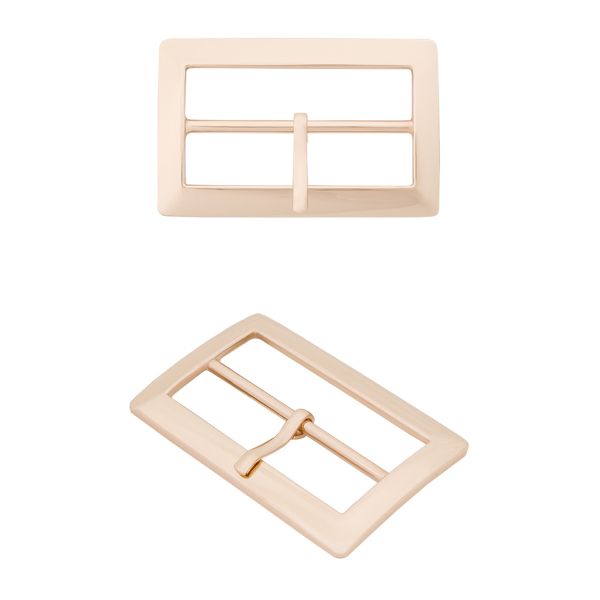 Пряжка ременная металл 40 мм, прямоугольная, золото, 1 шт, (MB-155)