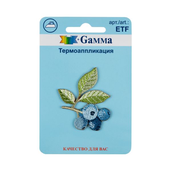 Термоаппликация №04, 1 шт, 02-436 Голубика 4х4.3 см, Gamma ETF