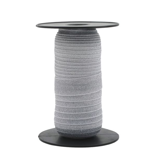 Резинка декоративная металлик 24.0 мм / 25 метров, белый/серебро, S090300