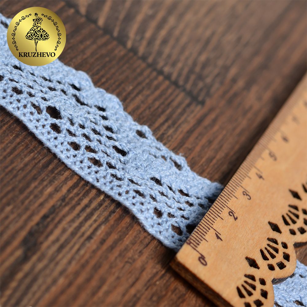 Кружево вязаное (тесьма) 30 мм / 10 метров, TBY-5234 цв.23 голубой, Kruzhevo