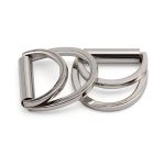 Полукольцо двойное металл внутр. 25 мм (внешн. 32х30 мм), 2 шт, металл, серебро никель, MT-1852