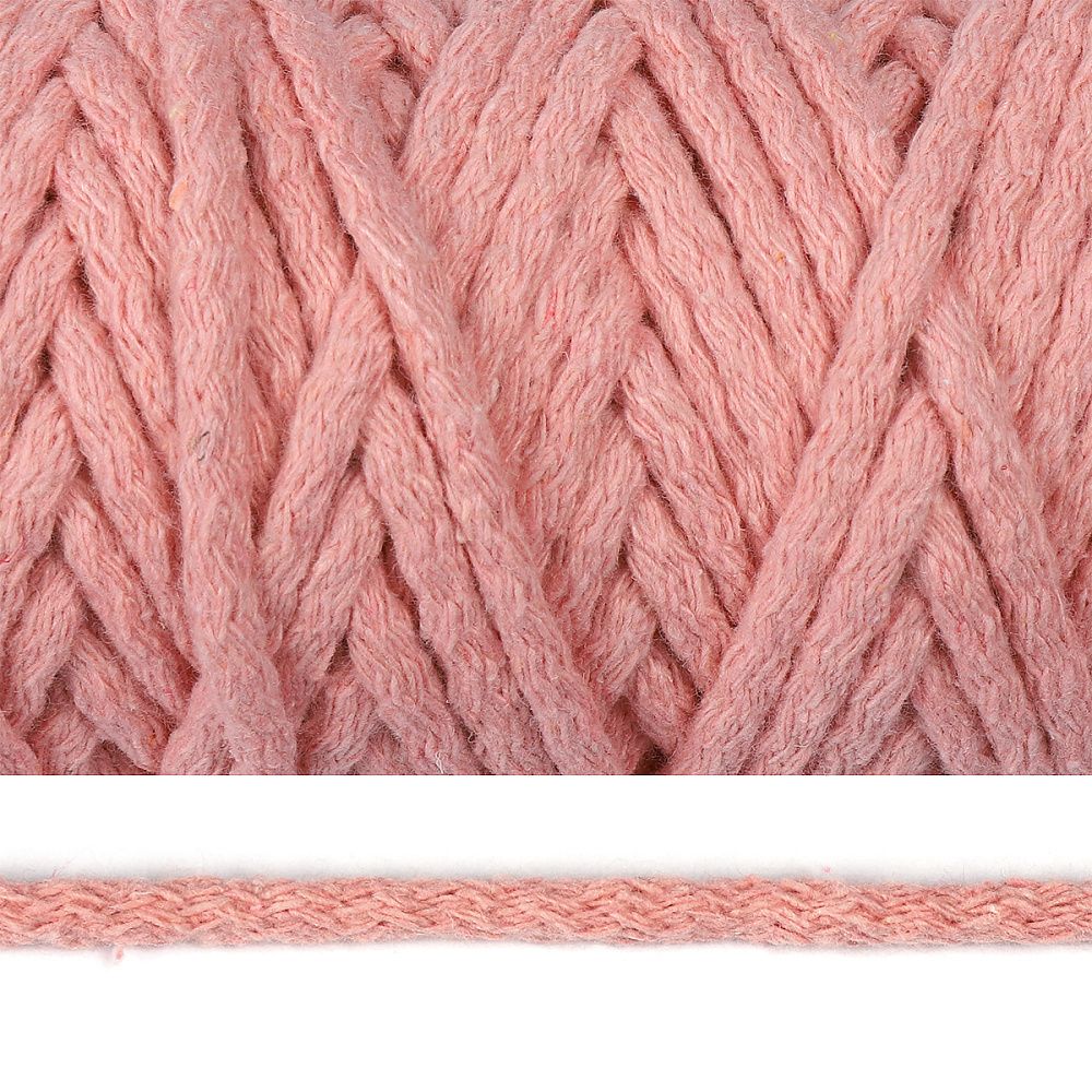 Шнур круглый х/б ⌀5.0 мм / 50 метров, 2126 св.розовый Шнур круглый х/б ⌀5.0 мм / 50 метров, 2126 св.розовый