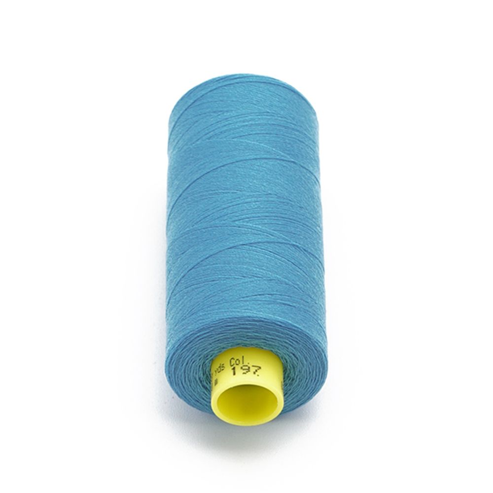 Нитка особо тонкая Gutermann Mara №150 (150/2), 1000 м, 713953, цв. 197 лазурно-голубой, 1 катушка
