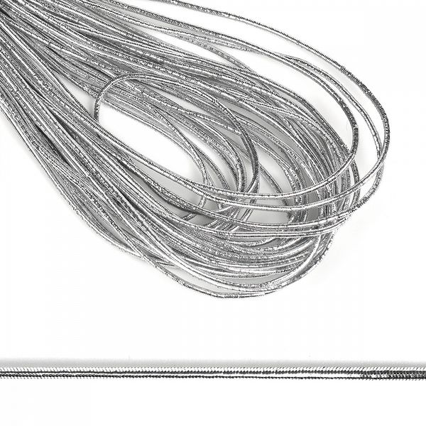 Резинка шляпная (шнур эластичный) ⌀1.0 мм / 10 метров, цв.серебро