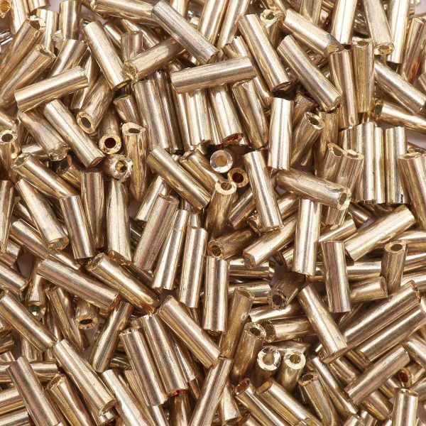 Стеклярус Astra&Craft 5 мм, 150 г (10х15 г), цв. 1107 св.золотой/глянц.покрытие