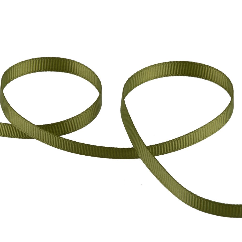 Лента репсовая нарезка _6.0 мм / 10 шт по 5.4 метра, 014 мох, Gamma GR-06