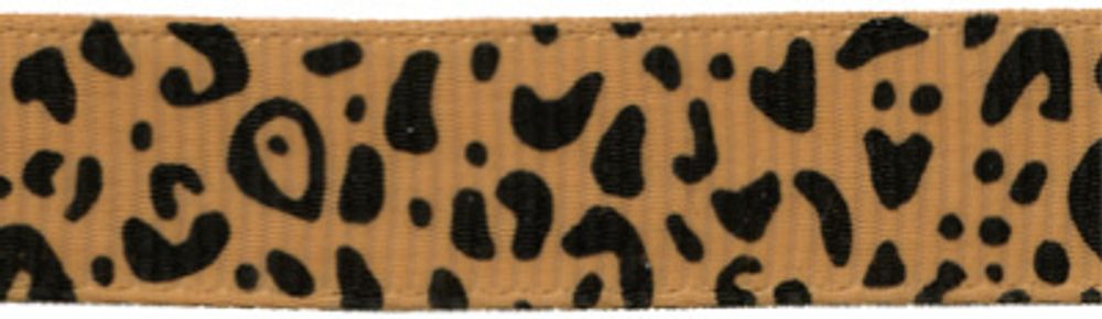 Лента репсовая (в рубчик) с рисунком 12.0 мм / 22.5±1 метров, 116/A1 св.коричневый/пятна, Gamma GRC-12