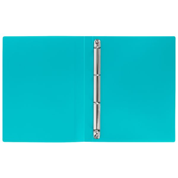 Папка-портфолио школьника на 4 кольцах A4 700 мкм 25 мм, песок, 1 шт, бирюзовый LNKP-022, Лео