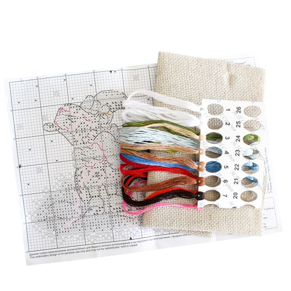 Набор для вышивания нитками МП Студия (Жар-птица), Прогулка на морозе, 11х13 см