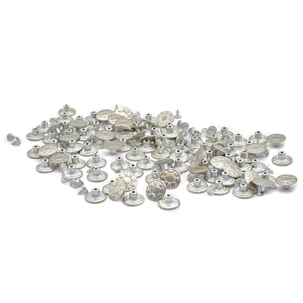 Пуговицы джинсовые ⌀17 мм, фиксированная ножка, сталь, 8 звезд, никель, 100 шт, New Star