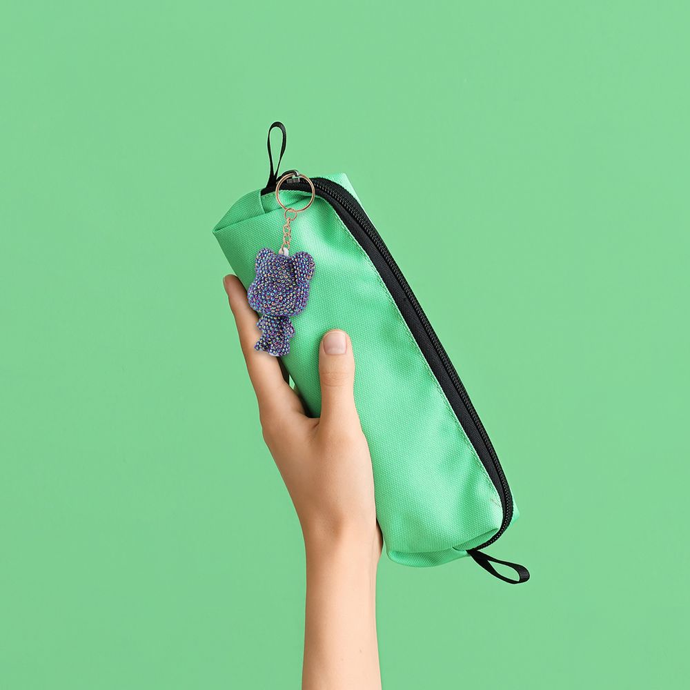 Алмазная (кристальная) мозаика Фрея ALVF-005, брелок Фиолетовый мишка, 5.5х6.5 см