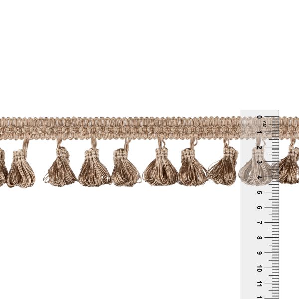 Бахрома отделочная 45.0 мм / 10 метров, с кистями, 195 т.кремовый, Gamma 555
