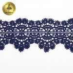 Кружево гипюр (плетёное) 70 мм / 4.5 метра, TBY.SUN.11, цв.F330 темно-синий