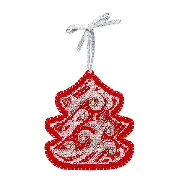 Набор для вышивания нитками МП Студия, на фетре Морозные узоры. Ёлочка 11х10 см