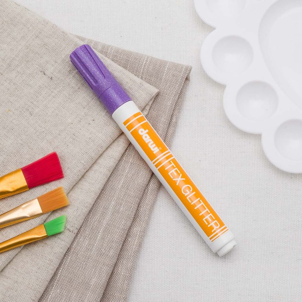 Маркер для ткани Darwi TEX Glitter, 2мм (с блестками) (931 лиловый), DA0140013