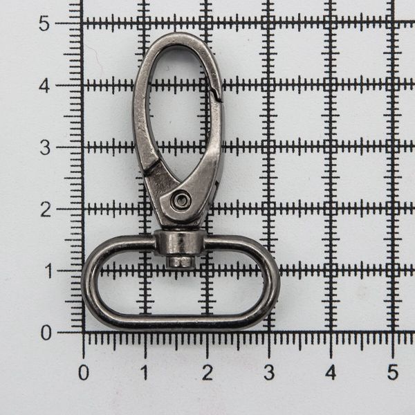 Карабин металл 25.0 мм (48х32 мм), цв.чер.никель, 20 шт