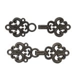 Крючки пришивные декоративные 59х20 мм, pewter, 6 шт