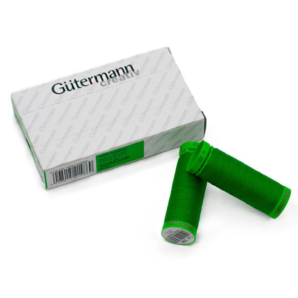 Нитки для тонких тканей Gutermann Extra Fine 150, 200м, 396 ярко-зеленый, 5 катушек