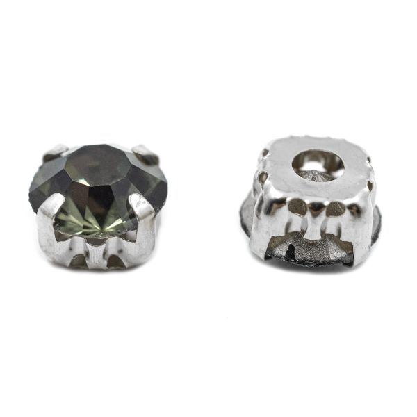 Хрустальные стразы в цапах/серебро, 8мм, 20 шт/упак, Astra&Craft (39 дымчато-серый), 4AR167/168