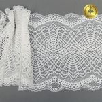 Кружево бельевое эластичное 190 мм / 3 м, 6389, цв.004 белый, Kruzhevo