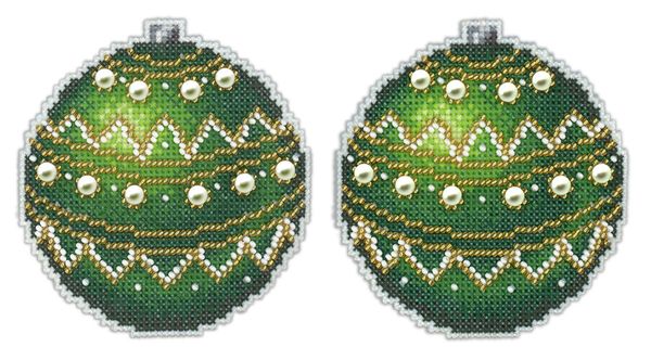 Набор для вышивания нитками МП Студия (Жар-птица), Новогодний изумруд 9х9 см