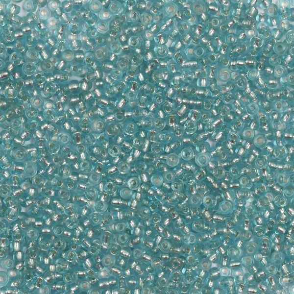 Бисер Astra&Craft 11/0 (2.1 мм), 200 г (10х20 г), цв. 47А голубой/прозрачный с серебрист. центром ( кругл. отв)