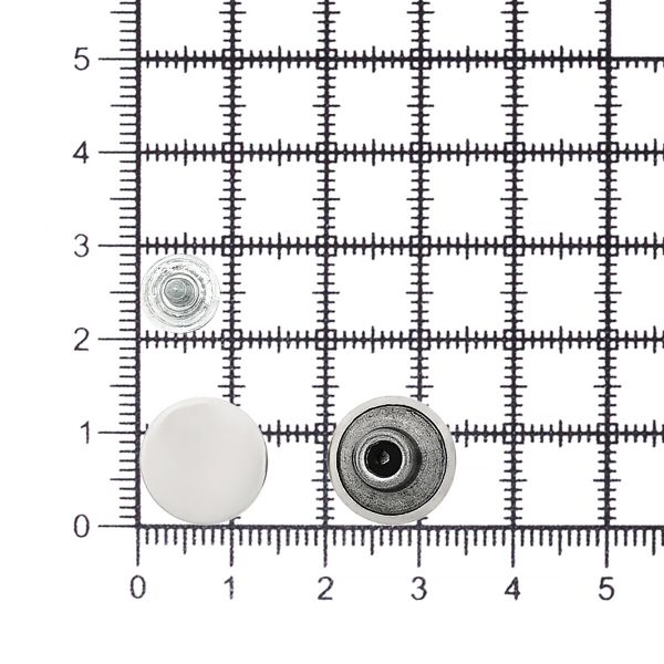 Пуговицы джинсовые ⌀14 мм, фиксированная ножка, сталь, гладкая, никель, 100 шт, New Star