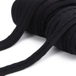 Застежки для бюстгальтера текстильные на ленте (2 ряда) 40 мм / 45.7 метра, шаг 15 мм, 34 г/м, черный, 7221-6035