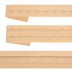 Застежки для бюстгальтера текстильные на мягкой ленте (2 ряда) 40 мм / 5 метров, шаг 15 мм, 01 бежевый